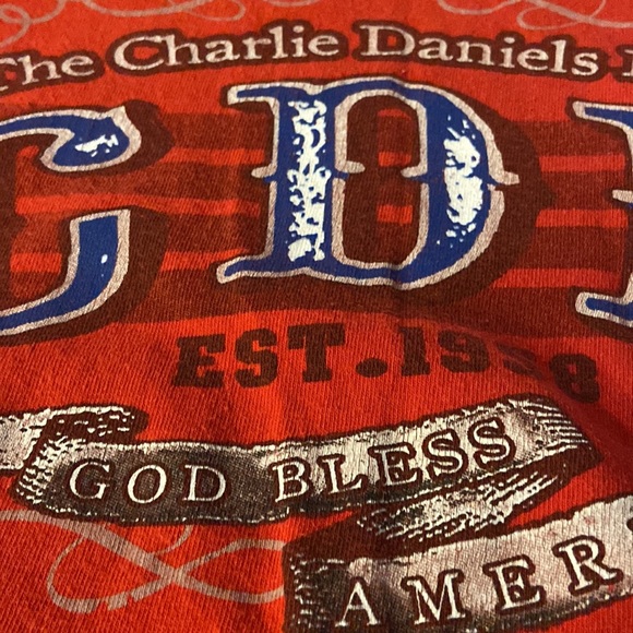 Murina The Charlie Daniels Band Unisex Large Red Short Sleeve Cotton Tee Shirt - Picture 5 of 11